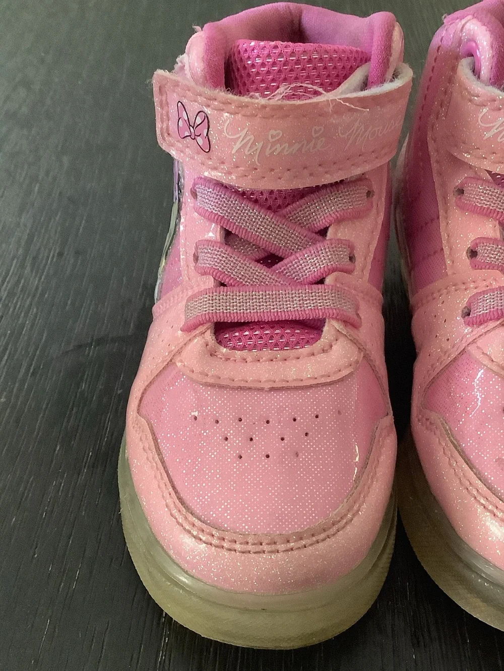 Disney Pink Minnie Mouse Light-Up High-Top Sneakers for Kids